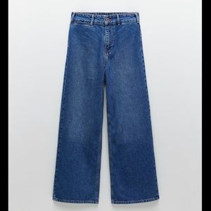 Zara cropped wide leg jeans